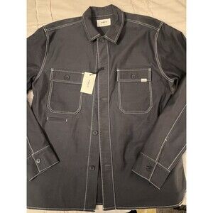 P&Co Mens Gray/Black Work Overshirt Jacket Size Large